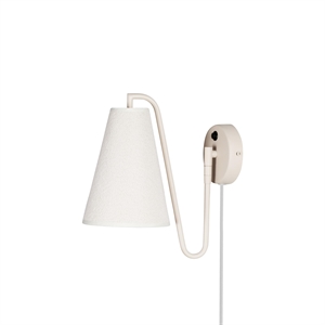 Globen Lighting Lou Vegglampe Bouclé Hvit/ Beige