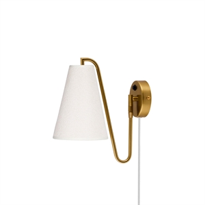 Globen Lighting Lou Vegglampe Bouclé Hvit/ Messing