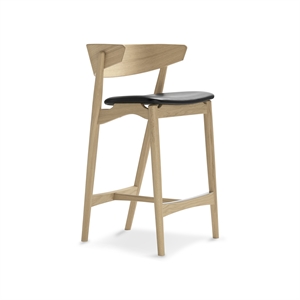 Sibast Furniture No 7 Barkrakk Såpebehandlet Eik og Sort Skinn