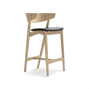Sibast Furniture No 7 Barkrakk Hvitoljet Eik og Sort Skinn