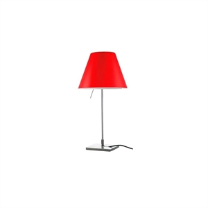 Luceplan Costanzina Bordlampe Aluminium M. Rød Skjerm