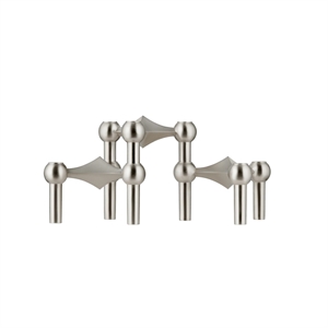 STOFF Nagel Lysholdersett med 3 Stk. Børstet Krom