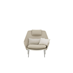 Vitra Slow Lenestol Flocca 0650/ Beige 02/ Krom