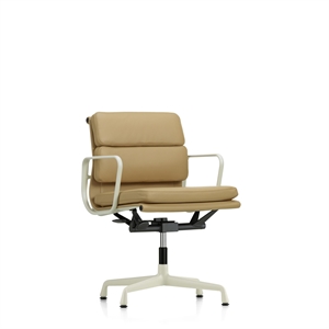 Vitra Soft Pad EA 231 kontorstol med sving, armlener og vippemekanisme kritt/kamel