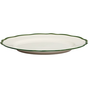 Decotique Fleur-tallerken 28 cm Sett med 4 Hvit/ Mørkegrønn