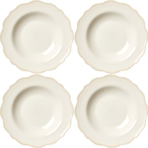 Decotique Fleur Skål 23 cm Sett med 4 Hvit/ Sand