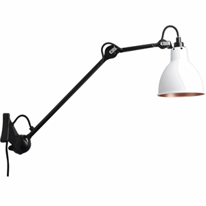Lampe Gras N222 Væglampe Mat Sort & Hvid/Kobber