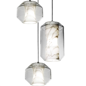 Lee Broom Chamber Light Taklampe 3 Stk Carrara Marble/Krystall