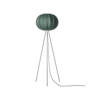 Made By Hand Knit-Wit Round Gulvlampe High Ø45 Tweed Green