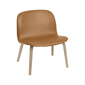 Muuto Visu Lenestol med Base Skinntrukket Konjakk/eik