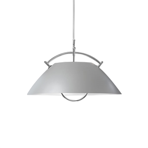 Pandul Wegner Heistaklampe Grå Skjerm, Sølv Bøyle, Hvit Heis