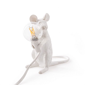 Seletti Mouse Mac Sittende Bordlampe Hvit