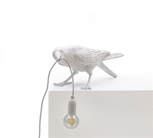 Seletti Bird Playing Bordlampe Hvit Utendørs