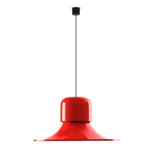 Stilnovo Campana Taklampe Blank Grå/ Rød