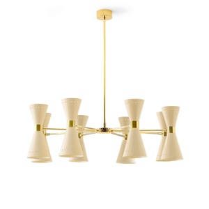Stilnovo Megafono Taklampe 16 Gull/elfenben