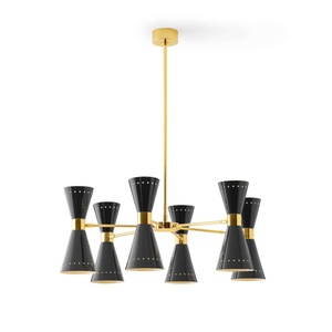 Stilnovo Megafono Taklampe 12 Gull/ Sort/Elfenben