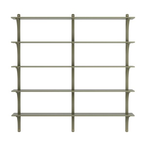 Swedese Levi hylle 180 cm 5 hyller Messing/ mosegrønn/ask