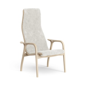 Swedese Lamino lenestol høy lakkert bøk/ Off White/saueskinn