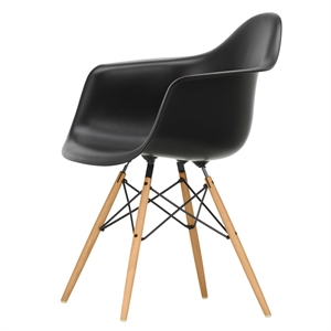 Vitra Eames Plastic DAW Spisestol Sort/Gullen Lønn