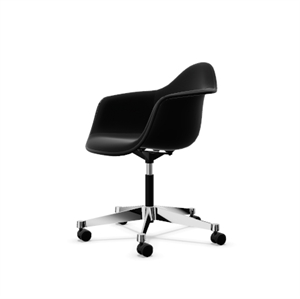 Vitra Eames Plastic PACC Kontorstol med Svingbar, Heltrukket, Sort/ Hoopsak F60