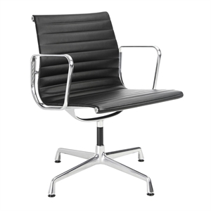 Vitra Aluminium EA 108 Kontorstol med Svingbar Sort/ Krom