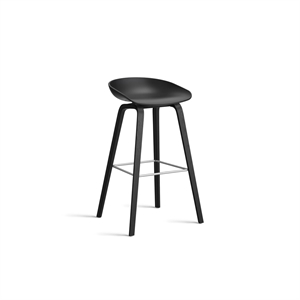 HAY AAS32 Barkrakk H75 Sort/ Rustfritt stål/Sort
