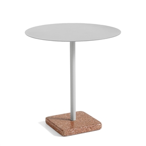 HAY Terrazzo Utendørs Kafébord Ø70 Himmelgrå/ Rød Terrazzo