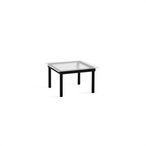 HAY Kofi Salongbord 36x60x60 Sort Eik/ Klar Rillet Glass