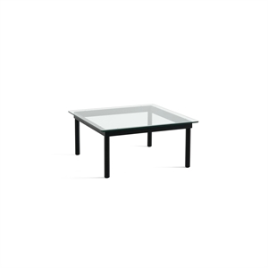 HAY Kofi Salongbord 36x80x80 Sort Eik/ Klar Glass
