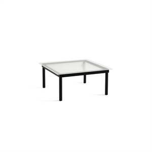 HAY Kofi Salongbord 36x80x80 Sort Eik/ Klar Rillet Glass
