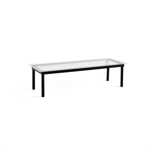 HAY Kofi Salongbord 36x50x140 Sort Eik/ Klar Rillet Glass