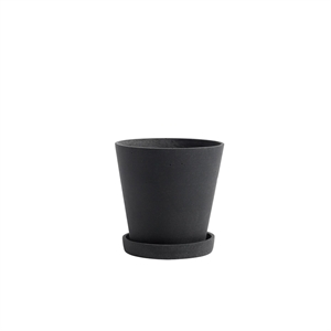 HAY Flowerpot med Skål M Sort