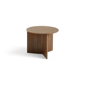 HAY Slit Wood Sofabord Rundt Ø45 Lakkert Valnøtt