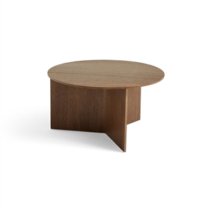 HAY Slit Wood Sofabord Rundt Ø65 Lakkert Valnøtt