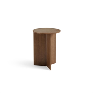 HAY Slit Wood Sofabord Rundt Ø35 Lakkert Valnøtt