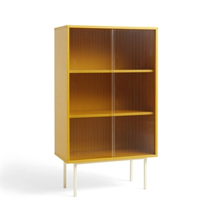 HAY Colour Cabinet Skap med Glassdører Høy Gul