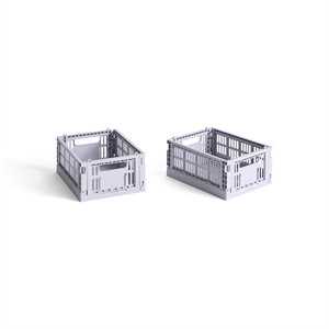 HAY Colour Crate oppbevaringsboks minisett med 2 lavendel