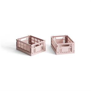 HAY Colour Crate Oppbevaringsboks Minisett med 2 Blush