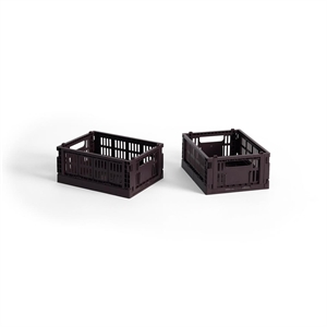 HAY Colour Crate Oppbevaringsboks Minisett med 2 Bordeaux