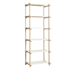 HAY Woody Shelving 2.0 Bokhylle Høy Almond Hvit/Stål