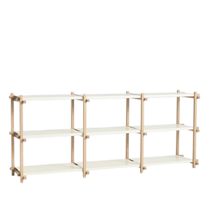 HAY Woody Shelving 2.0 Hylleenhet Lav Mandel Hvit/stål