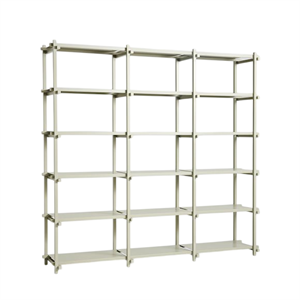 HAY Woody Shelving 2.0 Bokhylle Stor Smokey Grey/Stål