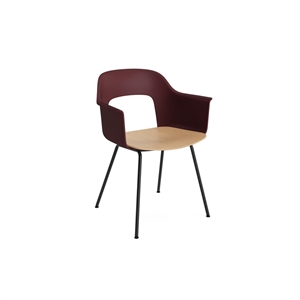 HAY Layout 212 spisestol med armlener bordeaux/ Sort/eik