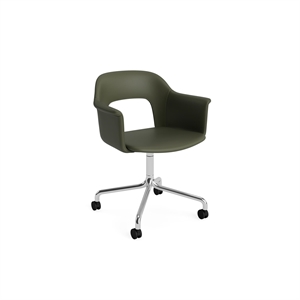 HAY Layout 264 Spisestol med Armlener og Svingbar Grano Caper Grønn/ Aluminium