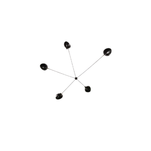 Serge Mouille Spider 5 Vegglampe med Faste Armer , Sort