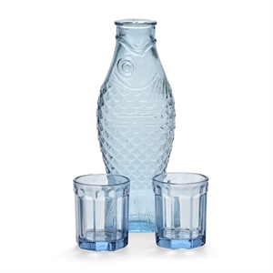 Serax Fish & Fish karaffel og 2 glass M Blå