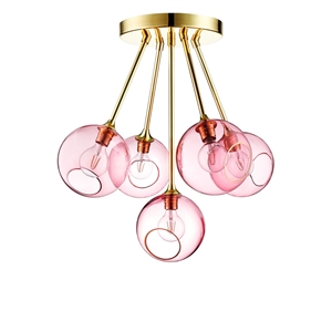 Design by Us Ballroom Molecule Taklampe Rosa/Gull