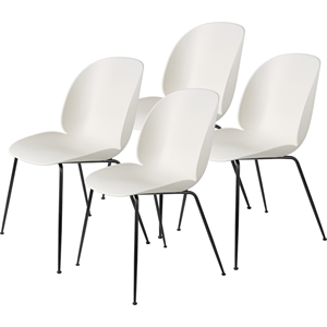 GUBI Beetle Spisestol Konisk Base/ Matt Sort/ Hvit 4 Stk.