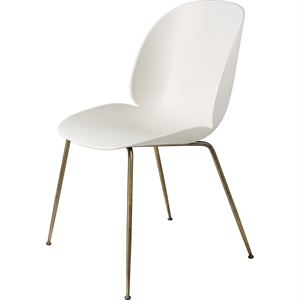 GUBI Beetle Spisestol Konisk Base Antikk Messing/ Alabaster Hvit