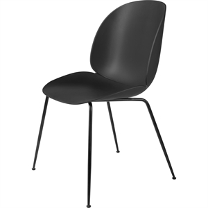 GUBI Beetle Spisestol Konisk Base Matt Sort/Sort